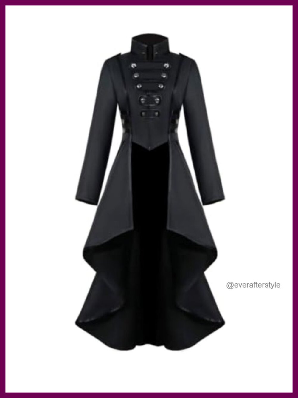 Gothic Steampunk Tailcoat Jacket Polyester Irregular Hem Victorian Corset